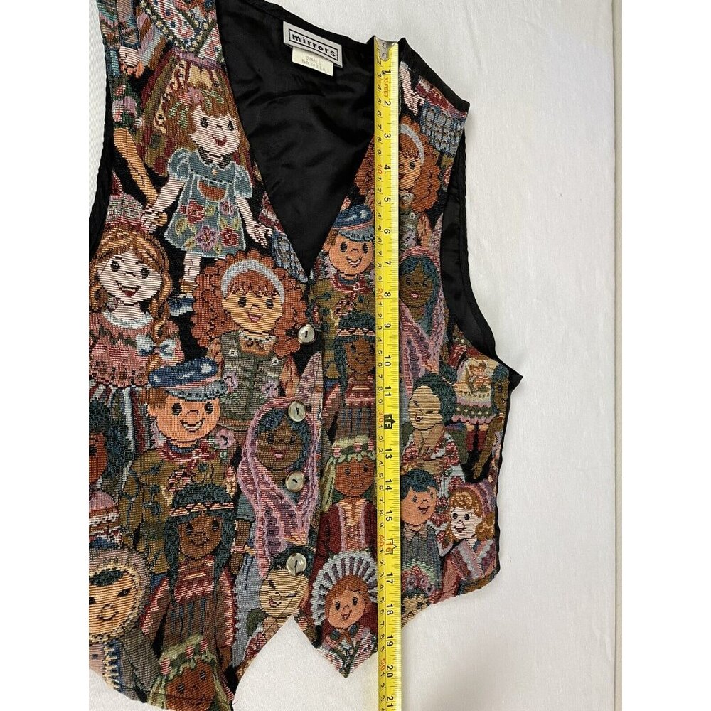 Vintage Mirrors Womens S Children Small World Vest Embroidered - Picture 9 of 9